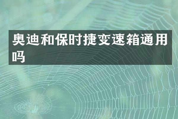 奥迪和保时捷变速箱通用吗
