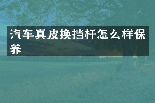 汽车真皮换挡杆怎么样保养
