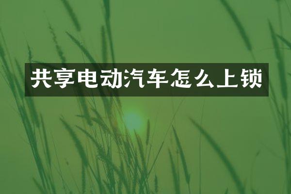 共享电动汽车怎么上锁