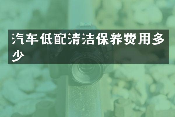 汽车低配清洁保养费用多少