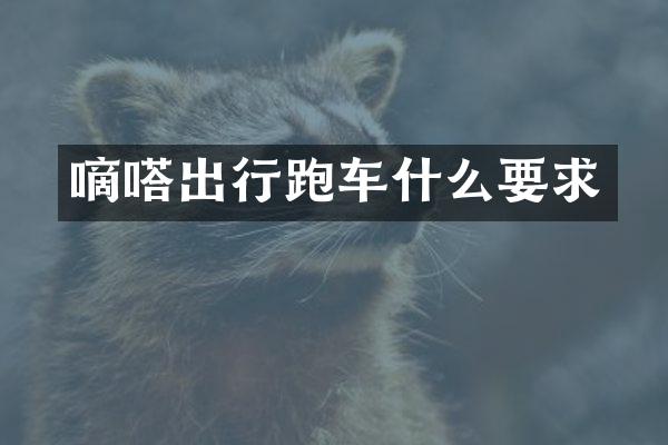 嘀嗒出行跑车什么要求