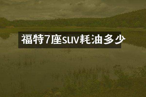 福特7座suv耗油多少