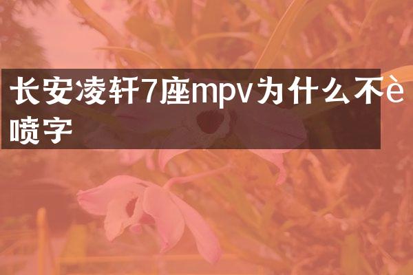长安凌轩7座mpv为什么不被喷字