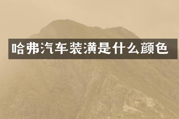哈弗汽车装潢是什么颜色