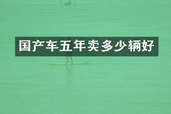 国产车五年卖多少辆好