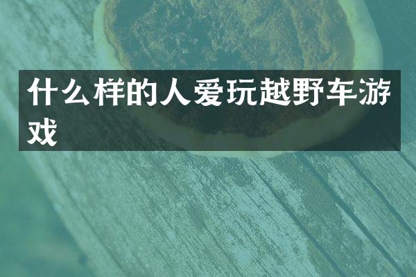 什么样的人爱玩越野车游戏