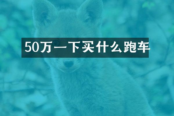 50万一下买什么跑车