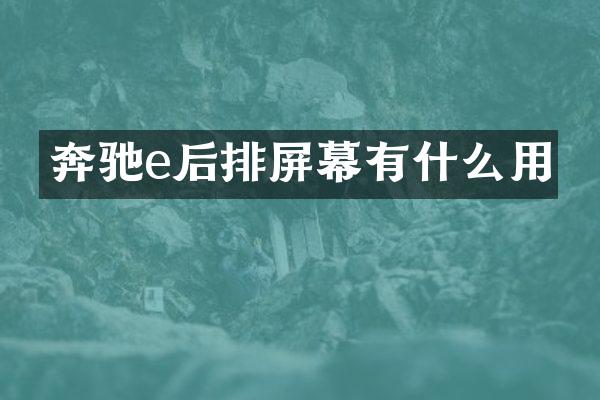 奔驰e后排屏幕有什么用