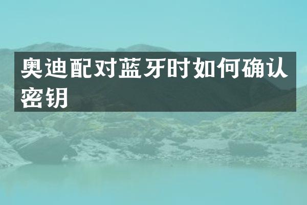 奥迪配对蓝牙时如何确认密钥