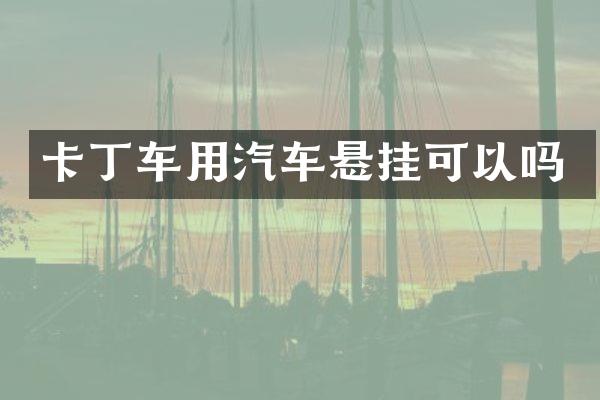 卡丁车用汽车悬挂可以吗