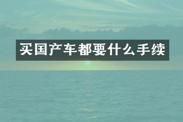 买国产车都要什么手续