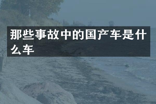 那些事故中的国产车是什么车