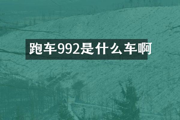 跑车992是什么车啊