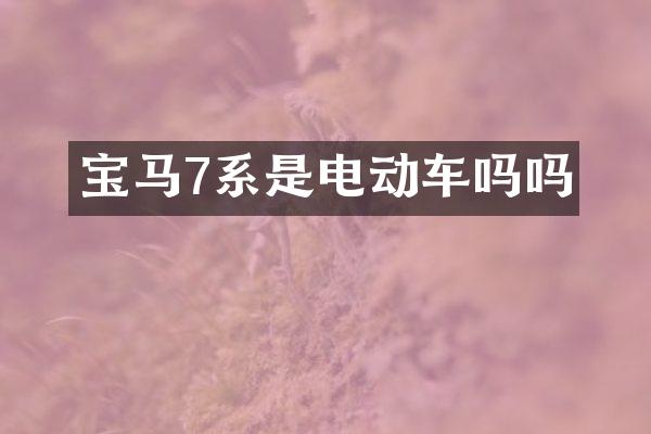 宝马7系是电动车吗吗