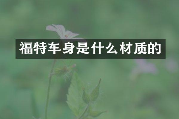福特车身是什么材质的