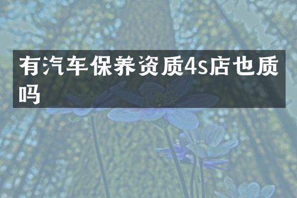 有汽车保养资质4s店也质保吗