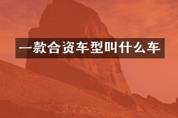 一款合资车型叫什么车