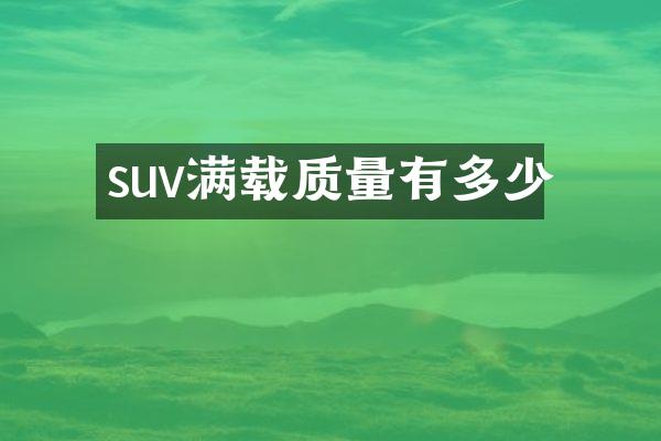 suv满载质量有多少