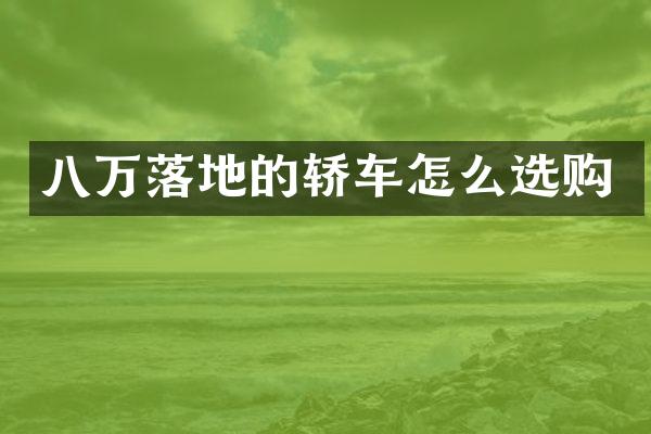 八万落地的轿车怎么选购