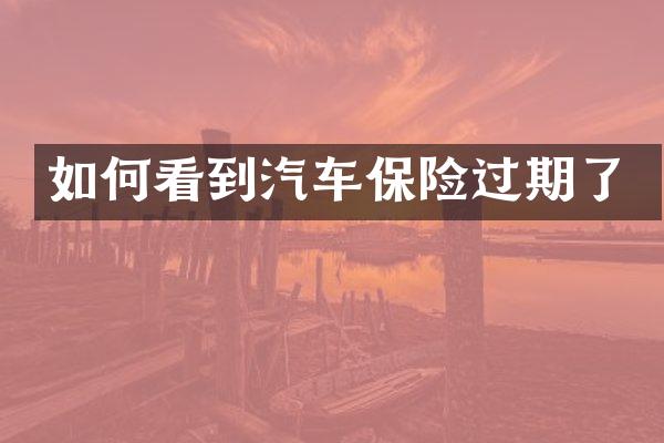 如何看到汽车保险过期了