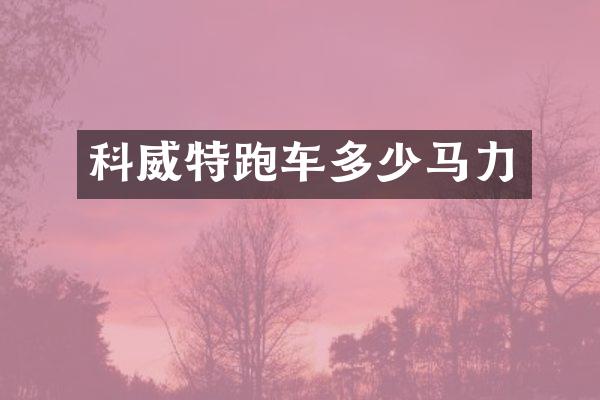 科威特跑车多少马力