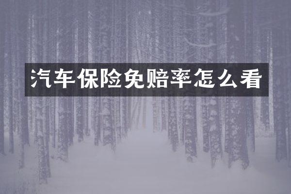 汽车保险免赔率怎么看