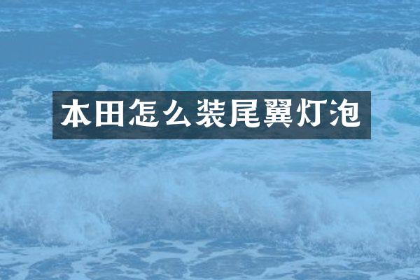 本田怎么装尾翼灯泡