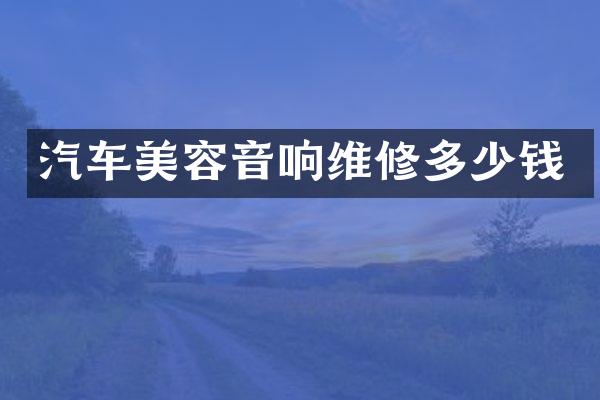 汽车美容音响维修多少钱