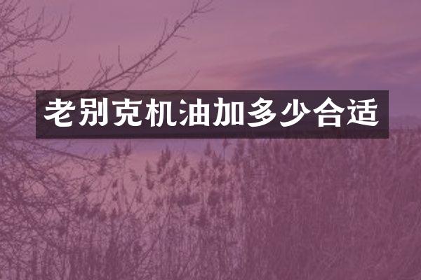 老别克机油加多少合适