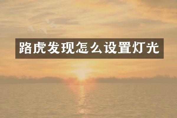 路虎发现怎么设置灯光