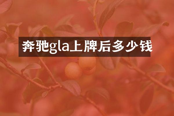 奔驰gla上牌后多少钱