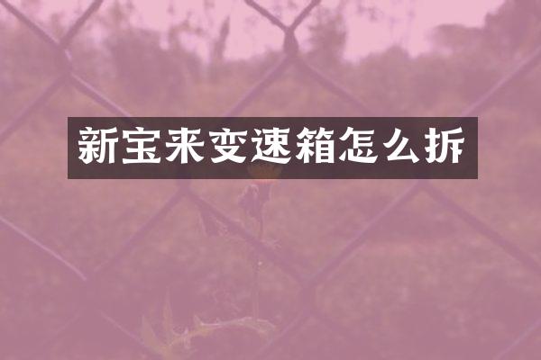 新宝来变速箱怎么拆
