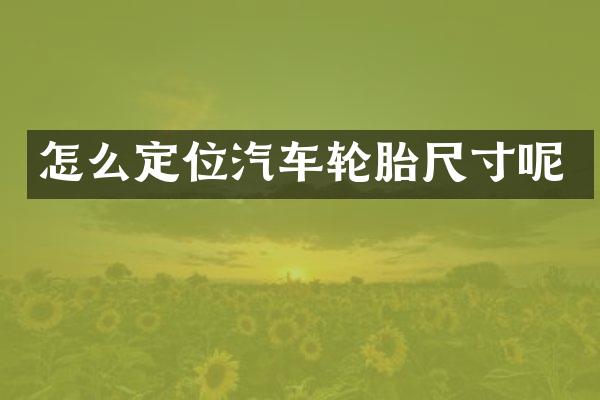 怎么定位汽车轮胎尺寸呢