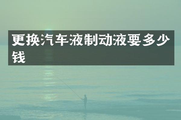 更换汽车液制动液要多少钱