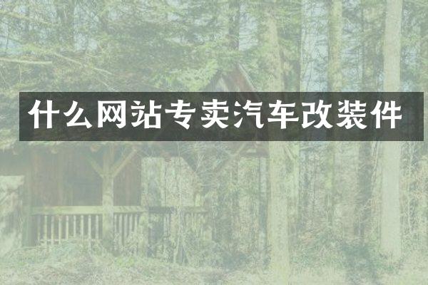 什么网站专卖汽车改装件