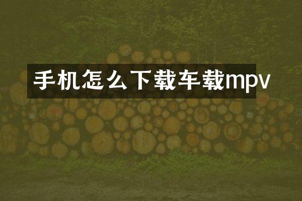 手机怎么下载车载mpv