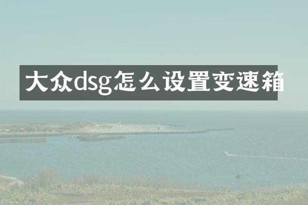 大众dsg怎么设置变速箱