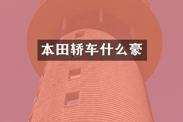 本田轿车什么豪
