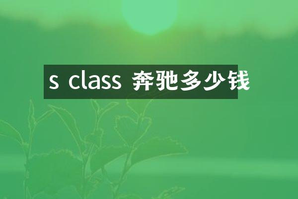 s class 奔驰多少钱