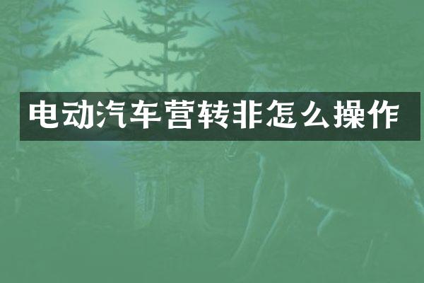 电动汽车营转非怎么操作