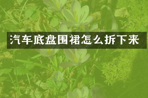 汽车底盘围裙怎么拆下来
