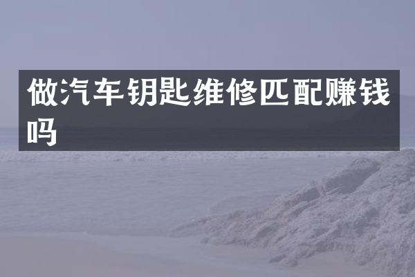 做汽车钥匙维修匹配赚钱吗