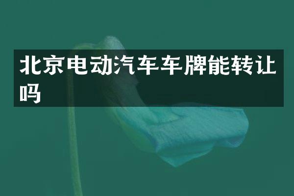 北京电动汽车车牌能转让吗