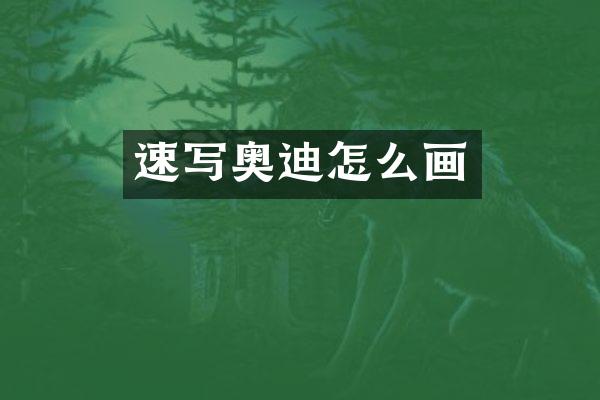 速写奥迪怎么画