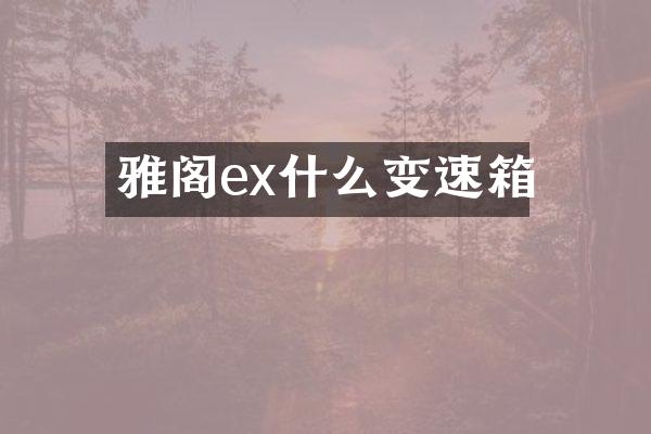 雅阁ex什么变速箱