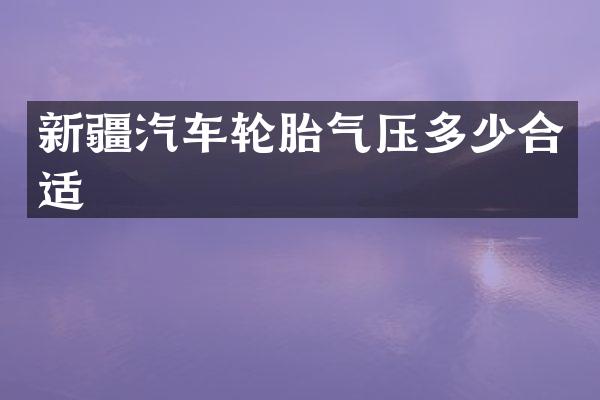 新疆汽车轮胎气压多少合适
