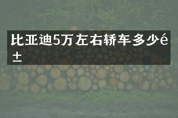 比亚迪5万左右轿车多少钱