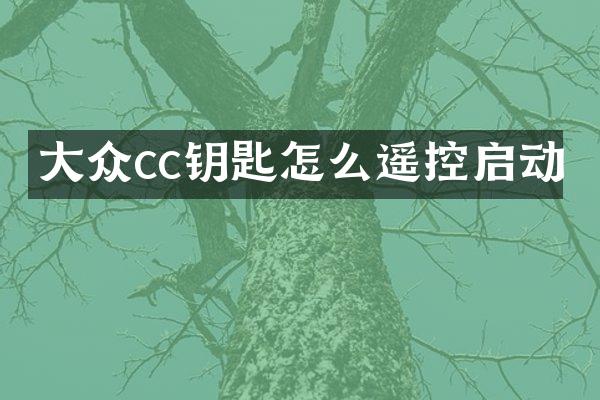 大众cc钥匙怎么遥控启动