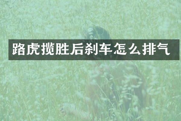 路虎揽胜后刹车怎么排气
