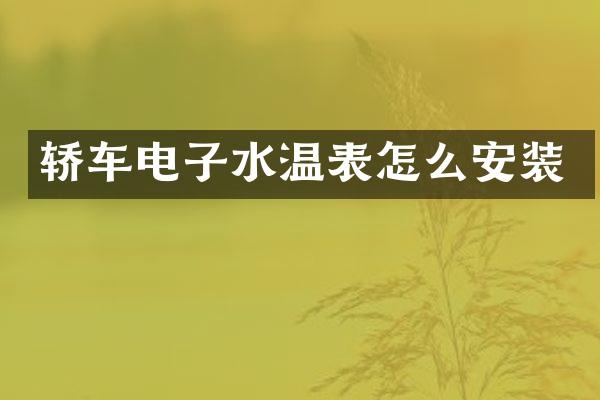 轿车电子水温表怎么安装